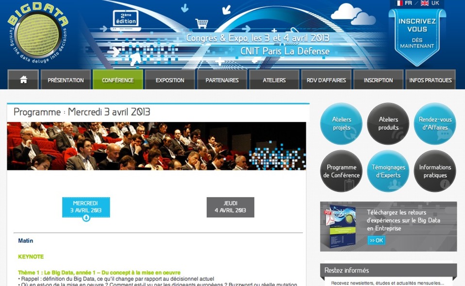 Le Congrès Big Data Paris 2013 est annoncé