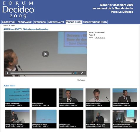 Retour sur le Forum Decideo 2009 du 2 décembre dernier : vidéos, photos et présentations