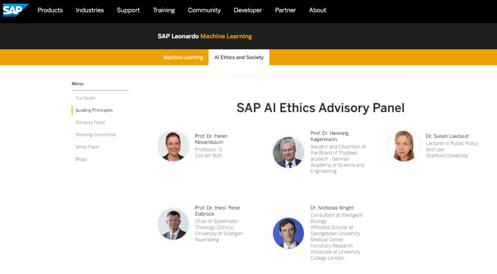 SAP devient la première entreprise technologique européenne à créer un panel consultatif sur l’éthique pour l’intelligence artificielle SAP devient la première entreprise technologique européenne à créer un panel consultatif sur l’éthique pour l’intelligence artificielle