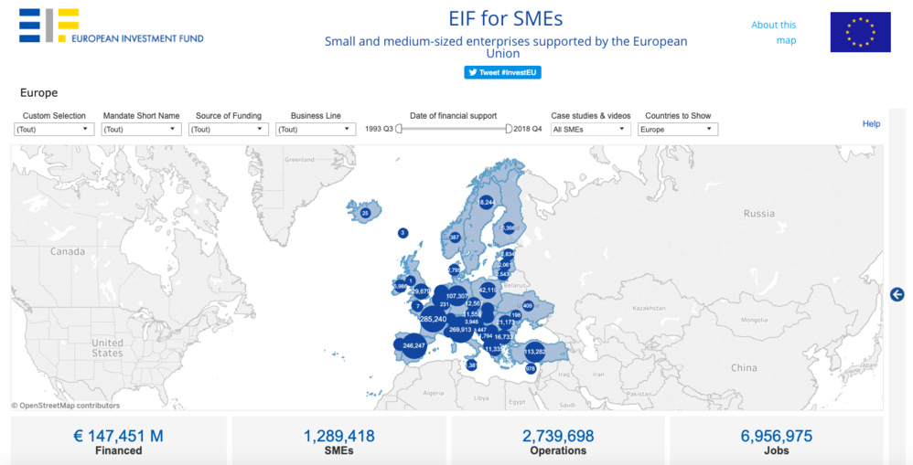 Grâce à sa technologie de visualisation des données, Tableau permet au Fonds Européen d'Investissement de rendre accessible les informations relatives au financement public des PME européennes Grâce à sa technologie de visualisation des données, Tableau permet au Fonds Européen d'Investissement de rendre accessible les informations relatives au financement public des PME européennes