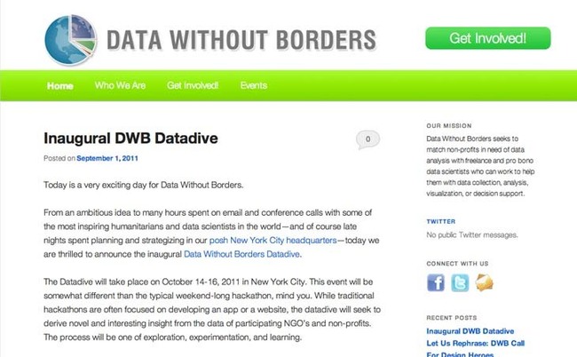Données sans frontières (Data Without Borders), une ONG pour analyser les données