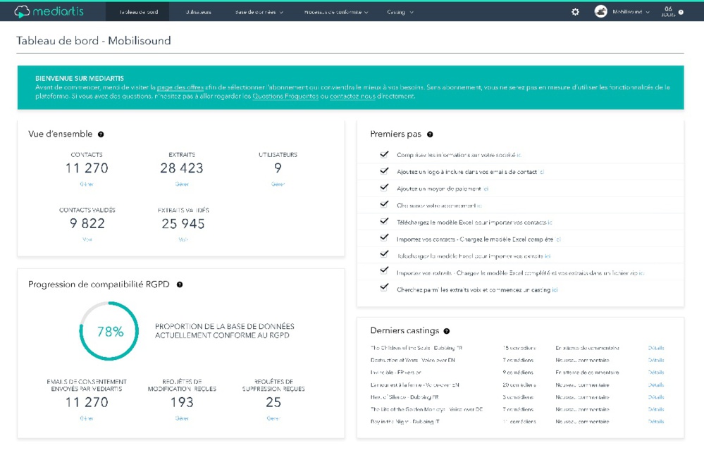 Mobilis Pro lance Mediartis, la première plateforme mettant au diapason le traitement des « data-voix » des comédiens avec le Règlement Général de Protection des Données Mobilis Pro lance Mediartis, la première plateforme mettant au diapason le traitement des « data-voix » des comédiens avec le Règlement Général de Protection des Données