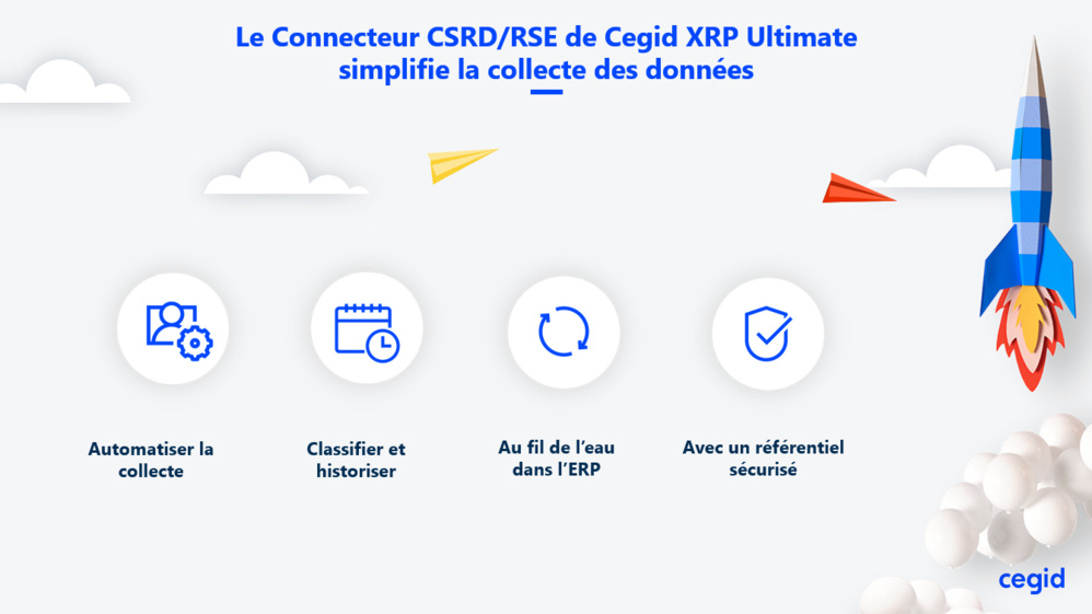 Cegid lance le tout premier connecteur CSRD/RSE du marché compatible avec un ERP pour la conformité des entreprises à la directive européenne CSRD Cegid lance le tout premier connecteur CSRD/RSE du marché compatible avec un ERP pour la conformité des entreprises à la directive européenne CSRD