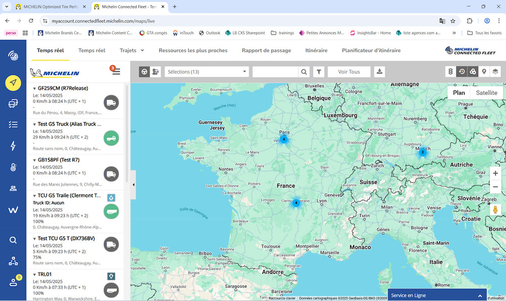 Michelin Connected Fleet application - Vehicle tracking Crédit : © MICHELIN 2025